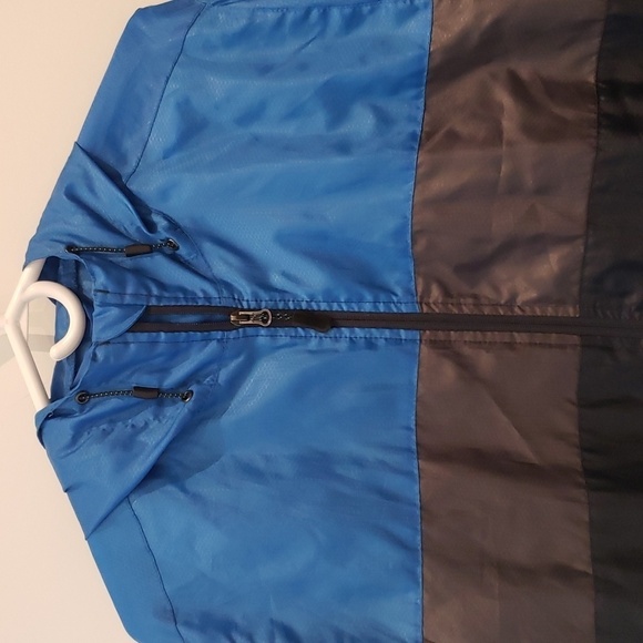 ATHLETIC Works Windbreaker Men's Medium Blue Taupe Black Windbreaker - Picture 3 of 13
